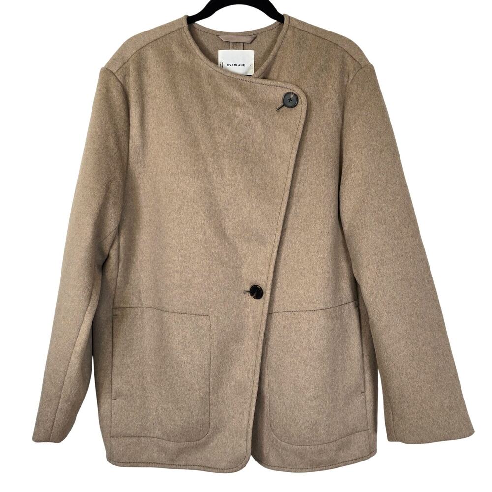 Everlane The October Coat Women's L Dark Heathered Camel Minimalist Classic